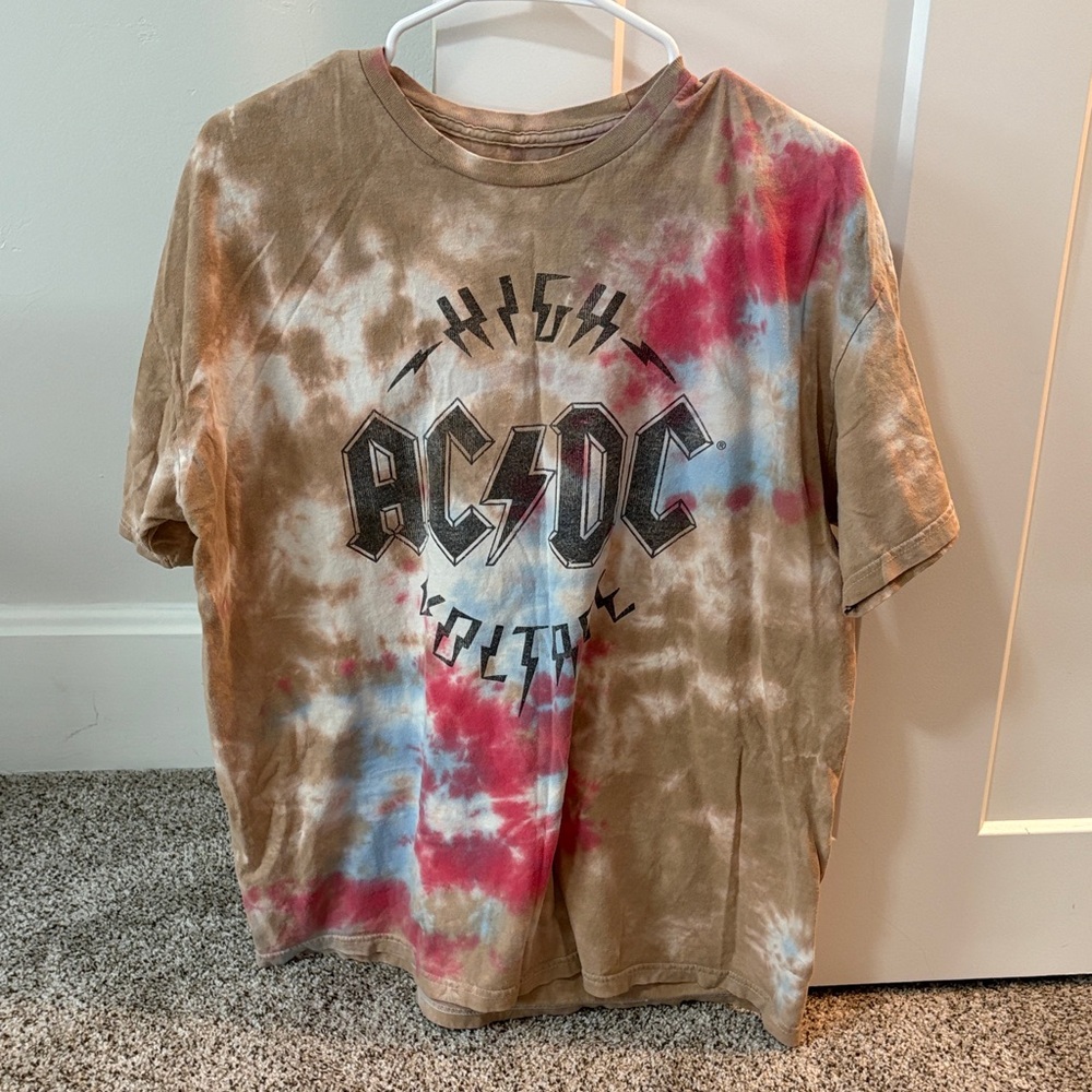 AC/DC Kids High Voltage Tie-Dye T-Shirt - Brown and Red